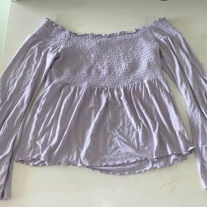 Purple off-shoulder long sleeve